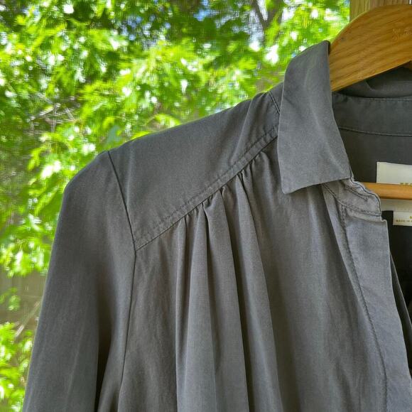 Anthropologie Maeve Women's Grey 100% Tencel Tie Front Blouse Size M - Picture 4 of 9